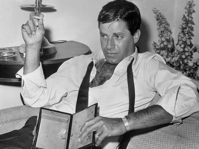 HOLLYWOOD, FL - FEBRUARY 3:  Picture taken during the 60s of US comedian, director and singer Jerry Lewis. Born in 1926, Jerry Lewis appeared in about fifty films in the 50s and 60s such as "My friend Irma" with Dean Martin and directed different films such as "the Nutty Professor". In the 70s he mainly acted in TV shows and the theater.  (Photo credit should read STF/AFP/Getty Images)